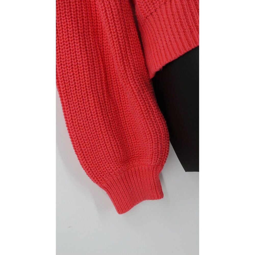 Gap Women Knit Cardigan Chunky Button Balloon Sleeve Size XS Hot Pink - Picture 5 of 9